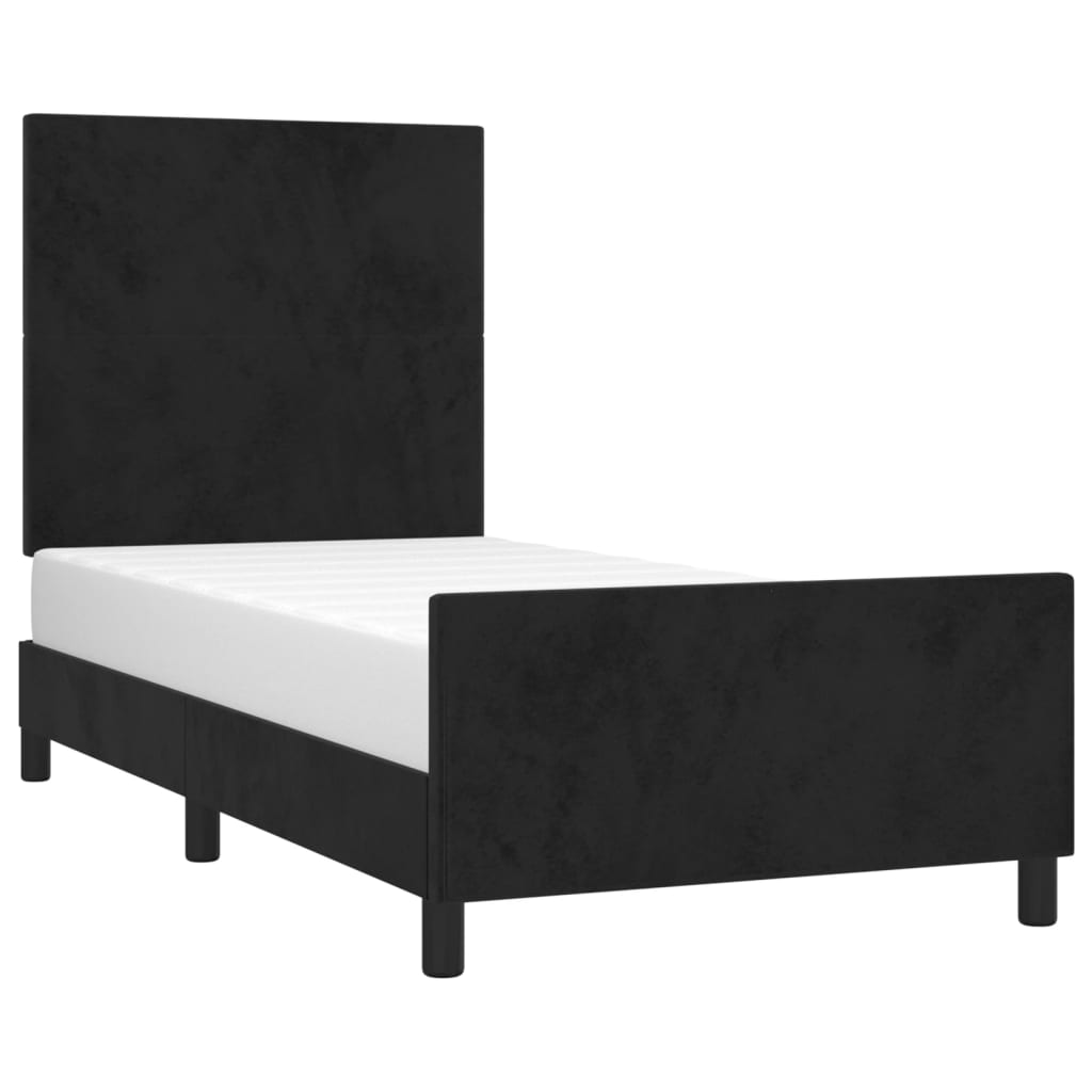 Okvir za krevet bez madraca crni 100x200 cm baršunasti