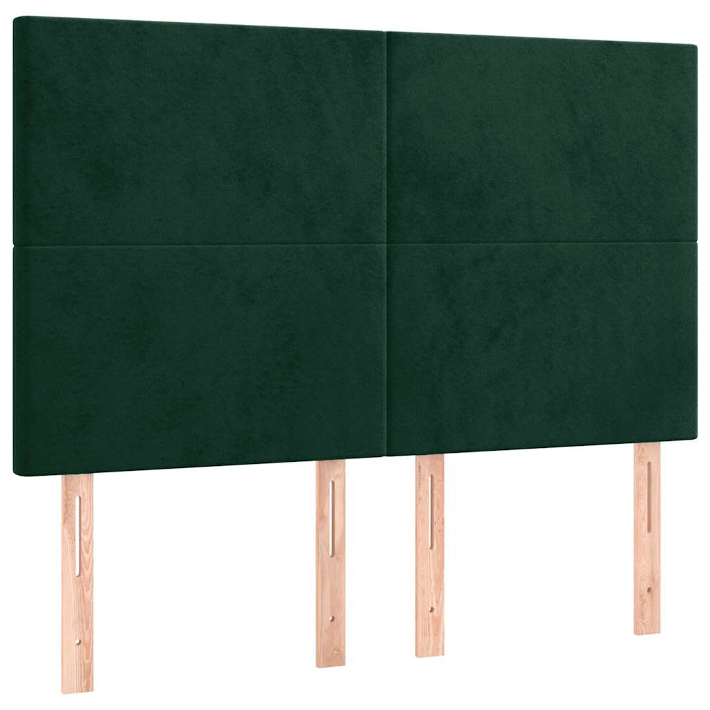 Okvir za krevet bez madraca tamnozeleni 140x190 cm baršunasti