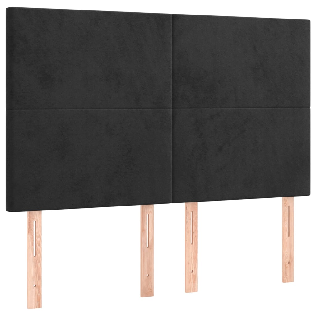 Okvir za krevet bez madraca crni 140x200 cm baršunasti