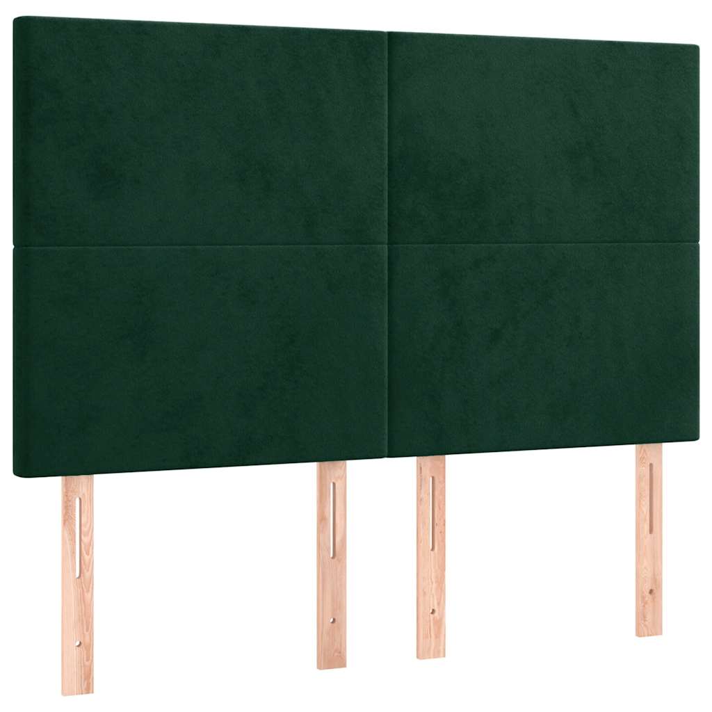 Okvir za krevet bez madraca tamnozeleni 140x200 cm baršunasti