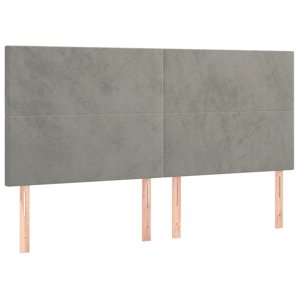 Okvir za krevet s uzglavljem svjetlosivi 180x200 cm baršunasti