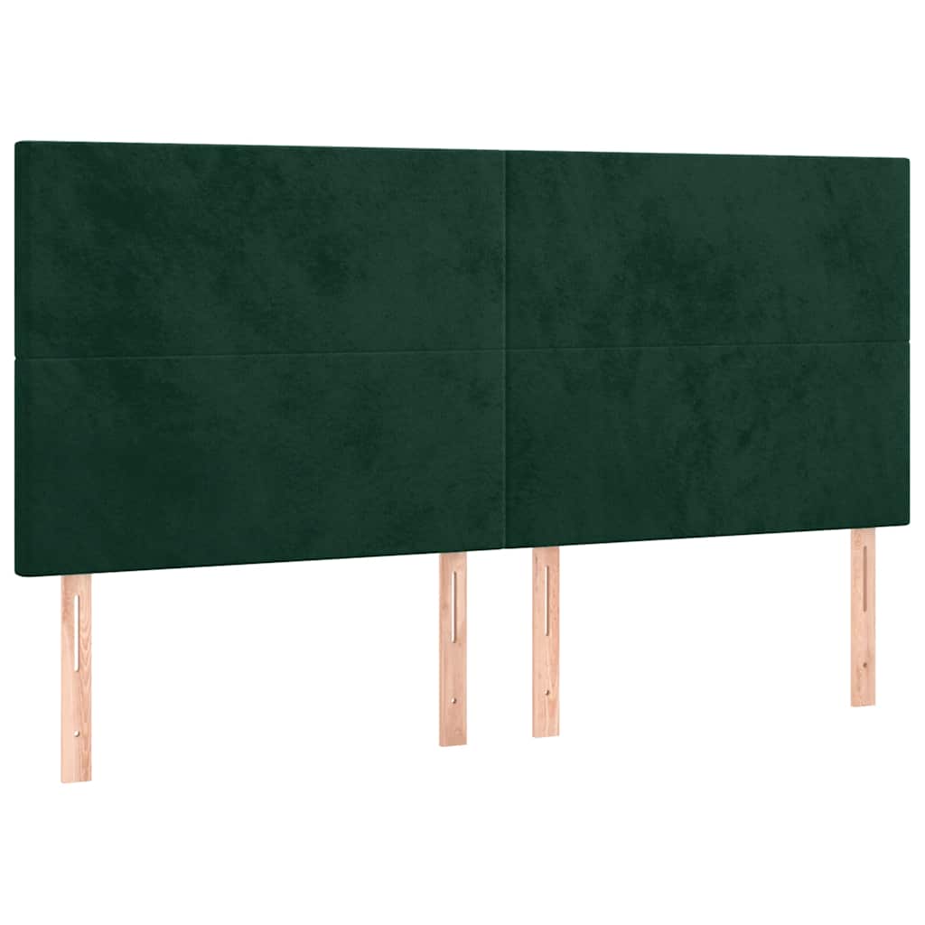Okvir za krevet s uzglavljem tamnozeleni 180x200 cm baršunasti