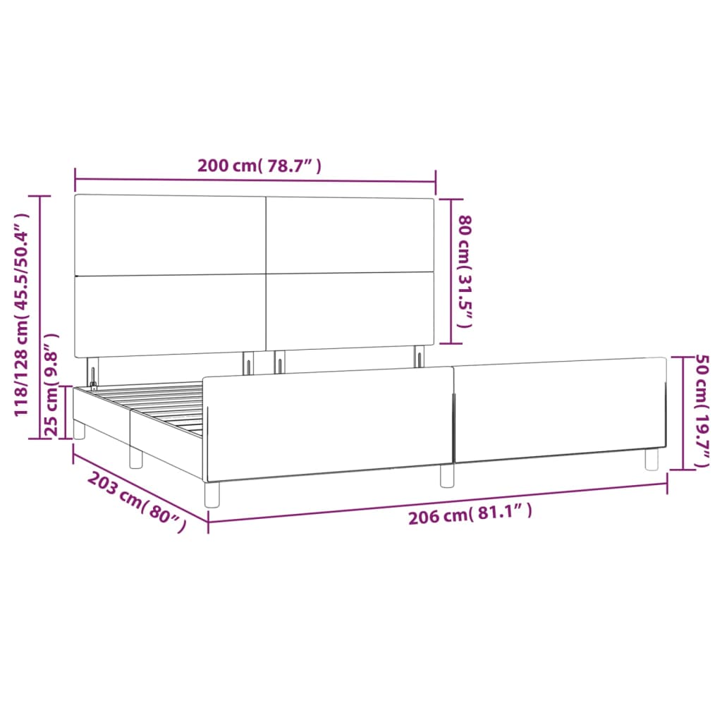 Okvir za krevet bez madraca svjetlosivi 200 x 200 cm baršunasti