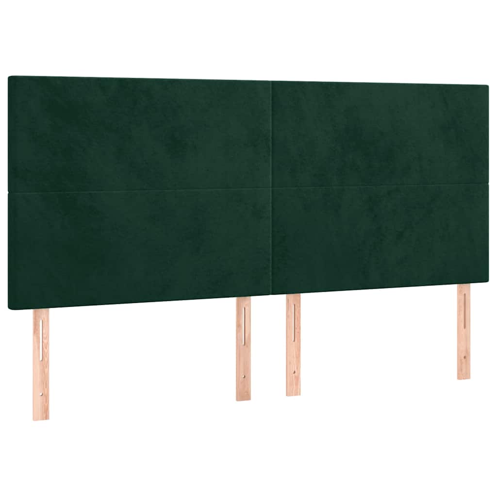 Okvir za krevet bez madraca tamnozeleni 200x200 cm baršunasti