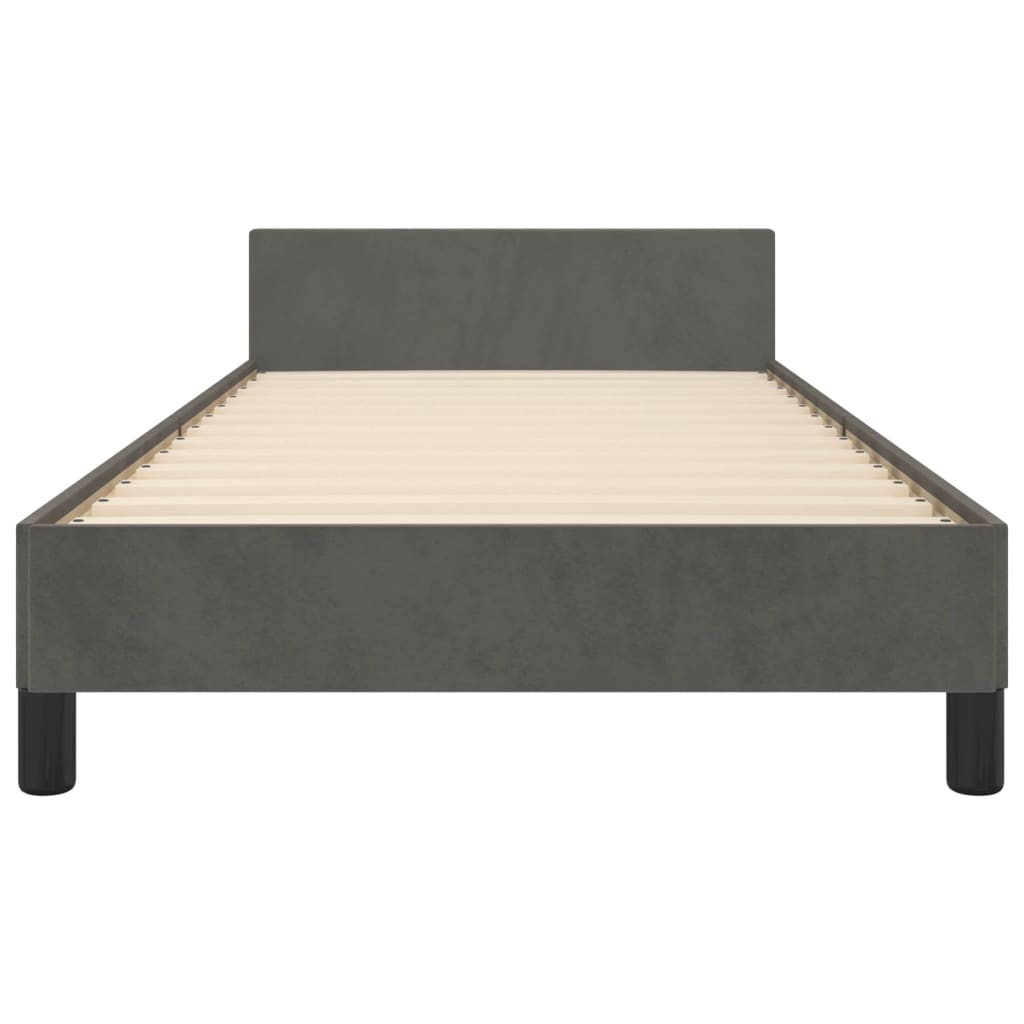 Okvir za krevet bez madraca tamnosivi 90x190 cm baršunasti