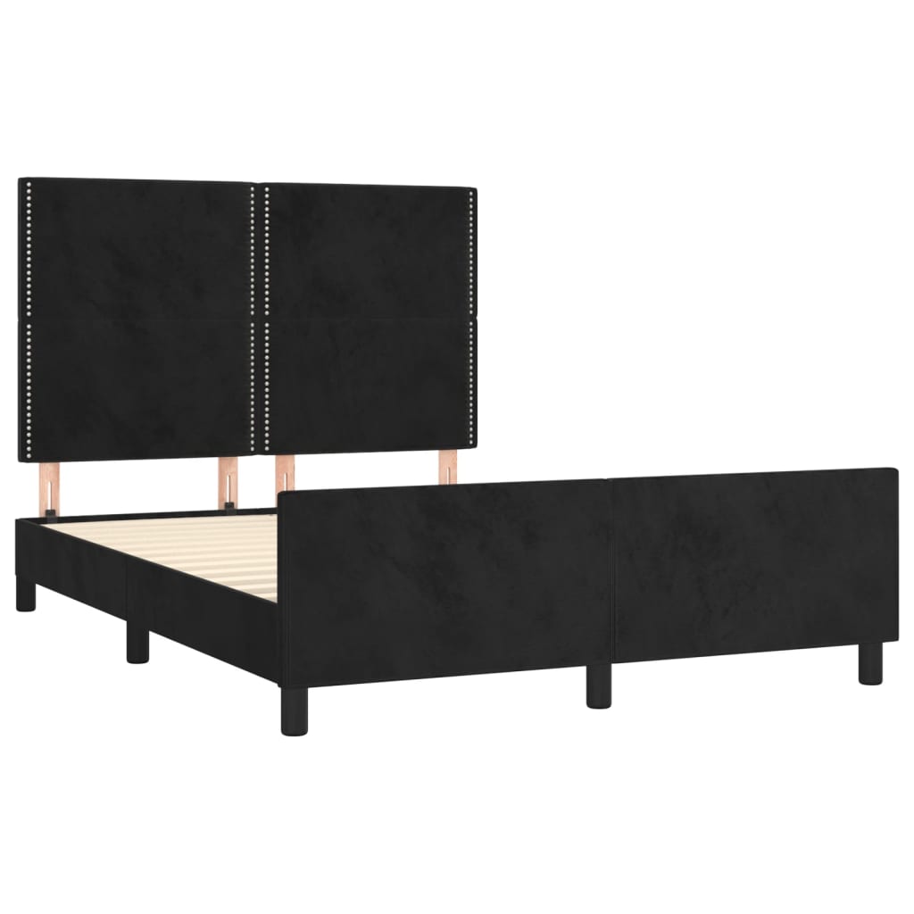Okvir za krevet bez madraca crni 140 x 190 cm baršunasti