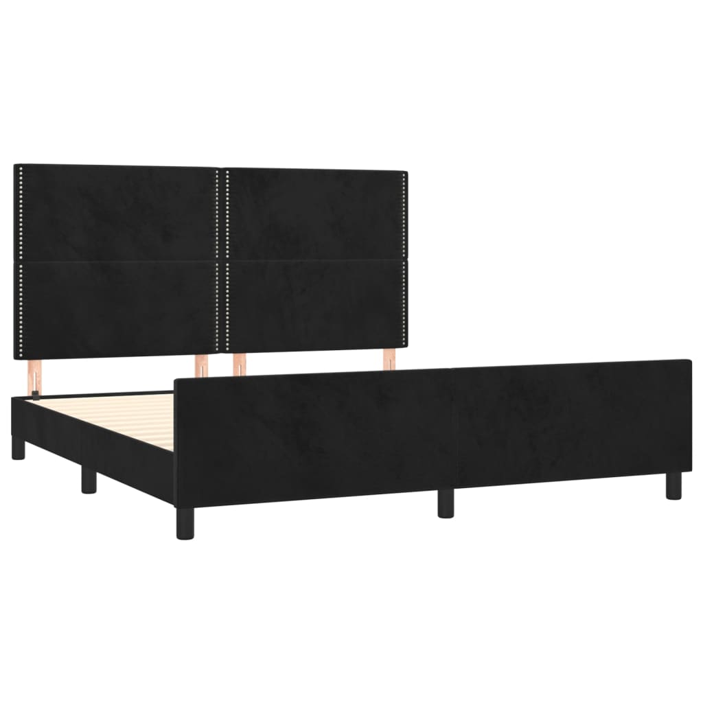 Okvir za krevet bez madraca crni 160x200 cm baršunasti