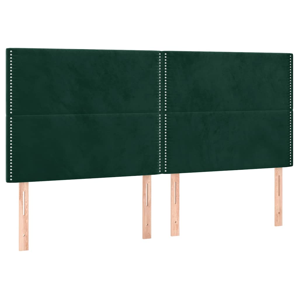 Okvir za krevet s uzglavljem tamnozeleni 180x200 cm baršunasti
