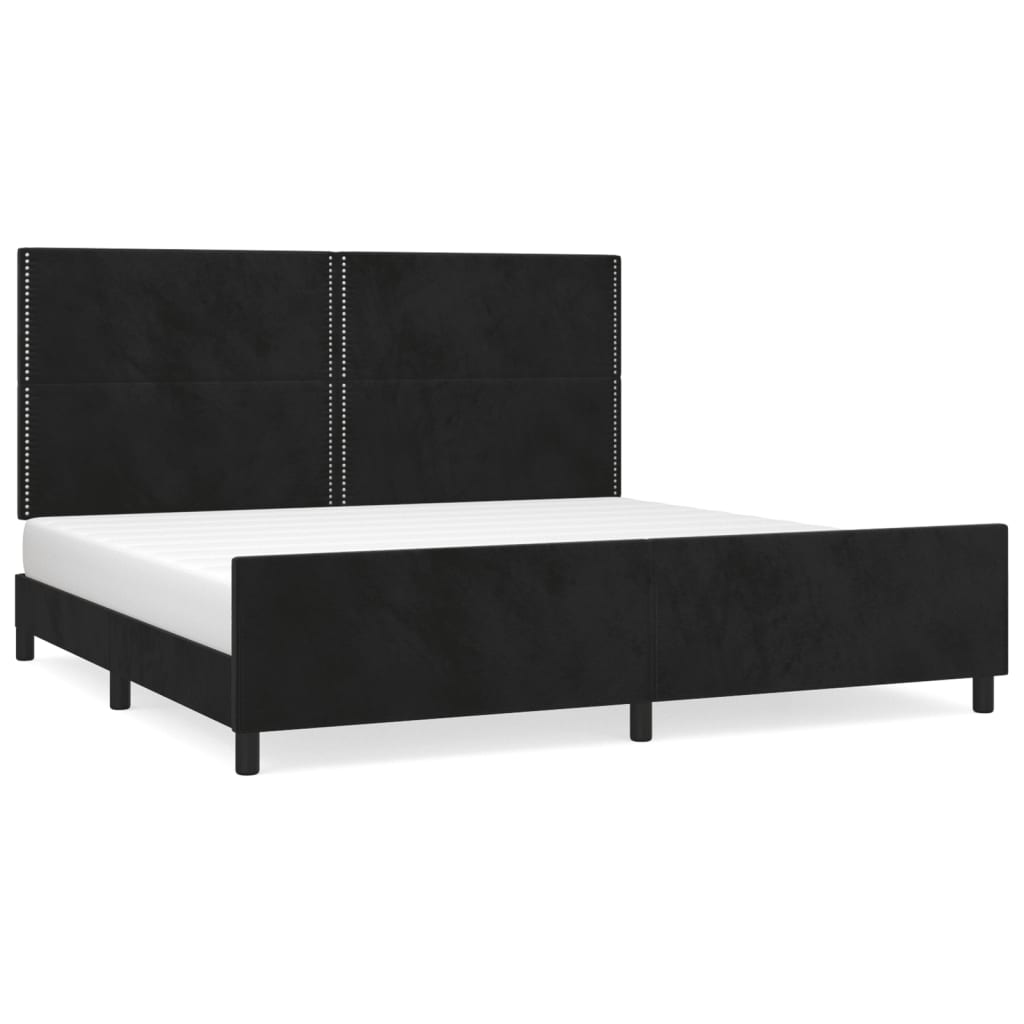 Okvir za krevet bez madraca crni 200x200 cm baršunasti
