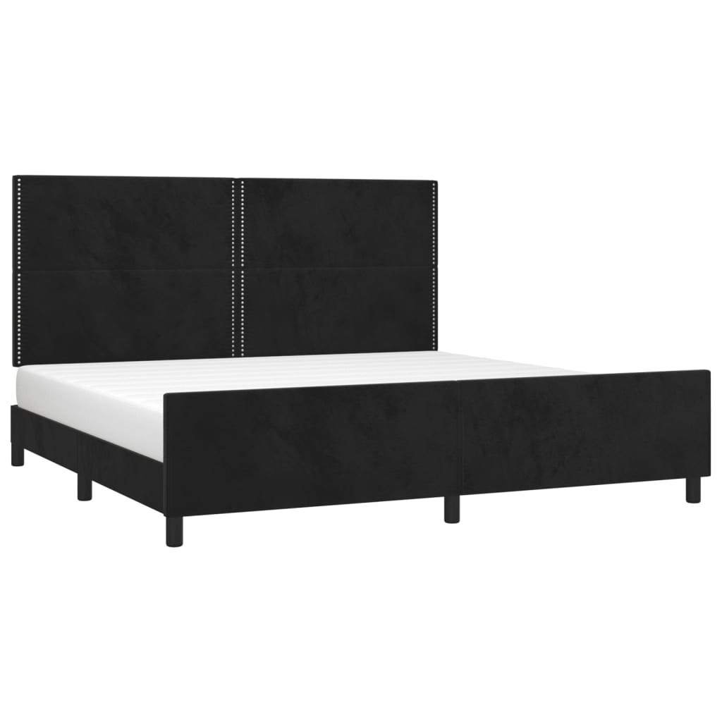 Okvir za krevet bez madraca crni 200x200 cm baršunasti
