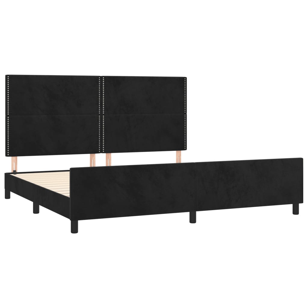 Okvir za krevet bez madraca crni 200x200 cm baršunasti