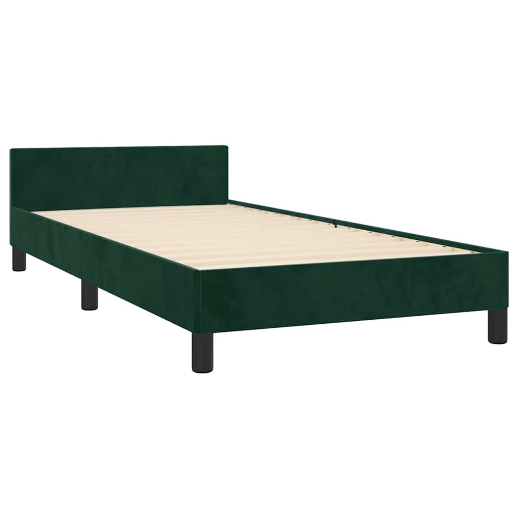Okvir za krevet bez madraca tamnozeleni 80 x 200 cm baršunasti