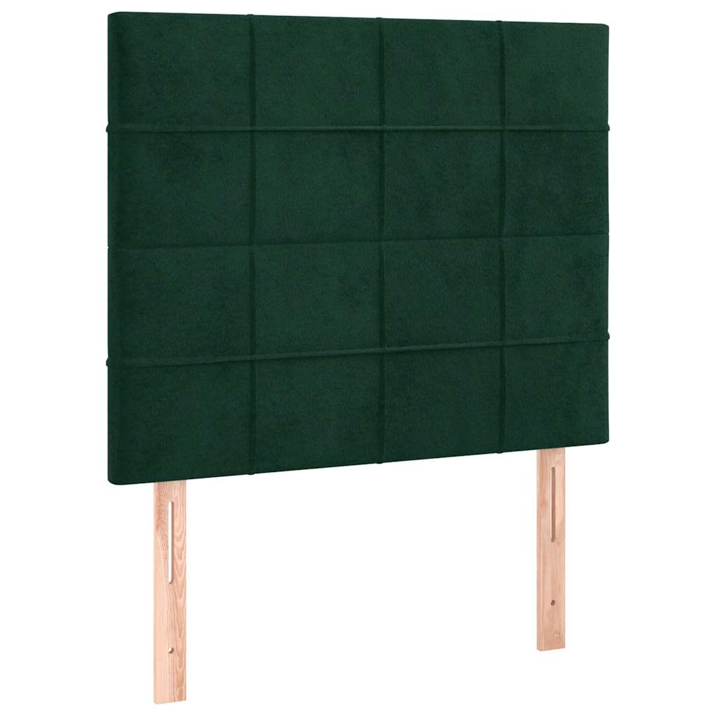 Okvir za krevet bez madraca tamnozeleni 90x200 cm baršunasti