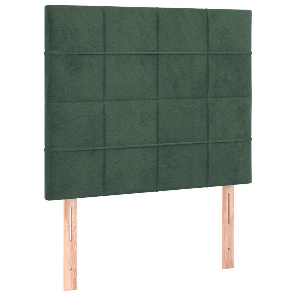 Okvir za krevet bez madraca tamnozeleni 100x200 cm baršunasti