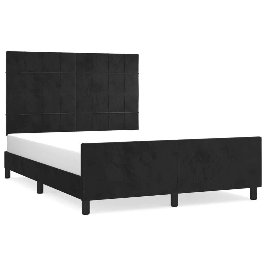 Okvir za krevet bez madraca crni 140 x 190 cm baršunasti