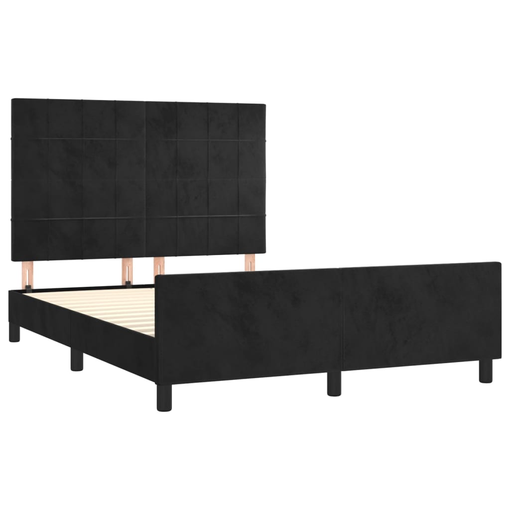 Okvir za krevet bez madraca crni 140 x 190 cm baršunasti