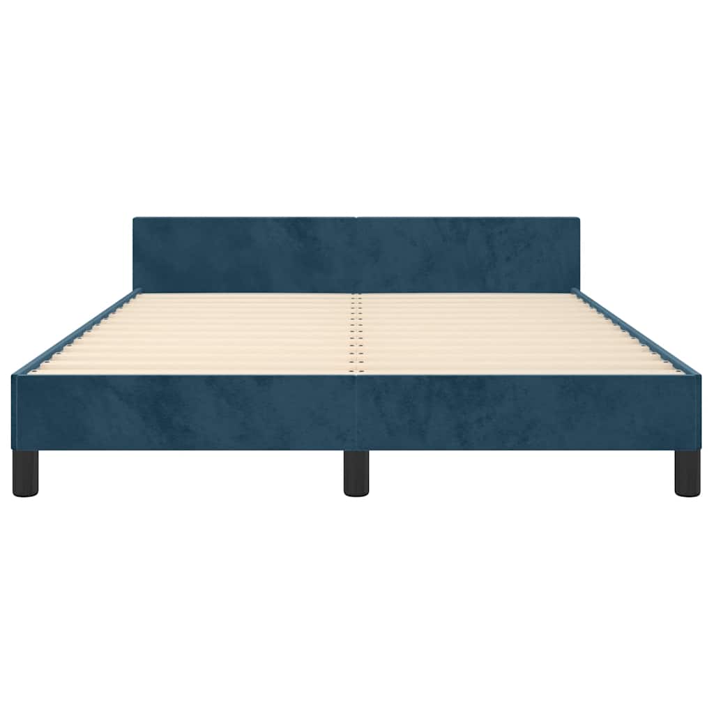 Okvir za krevet bez madraca tamnoplavi 140x190 cm baršunasti