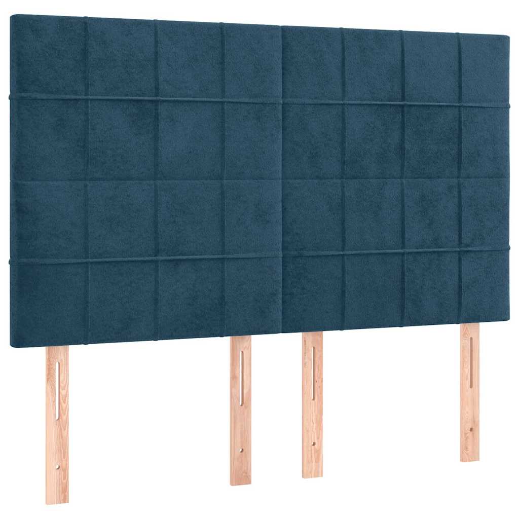 Okvir za krevet bez madraca tamnoplavi 140x190 cm baršunasti