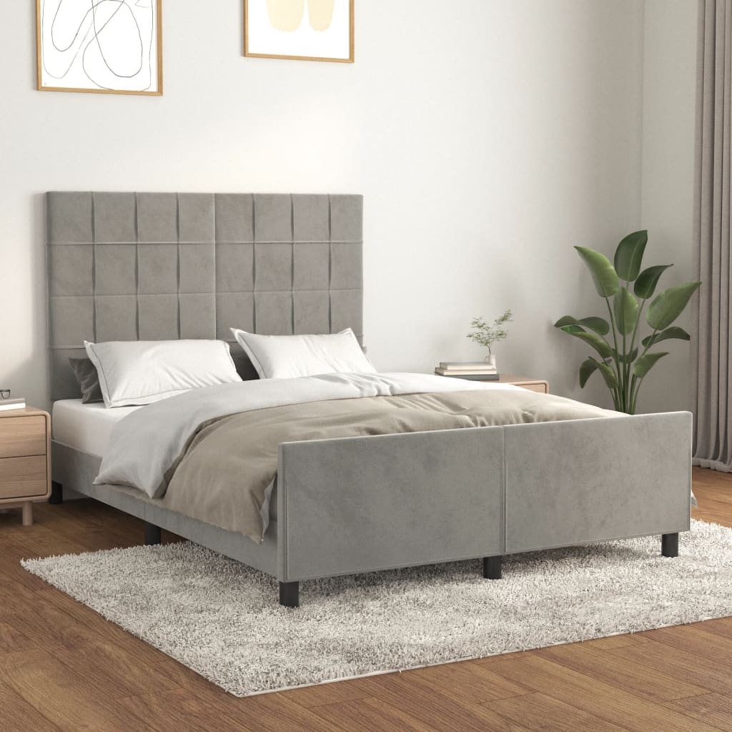 Okvir za krevet bez madraca svjetlosivi 140x200 cm baršunasti
