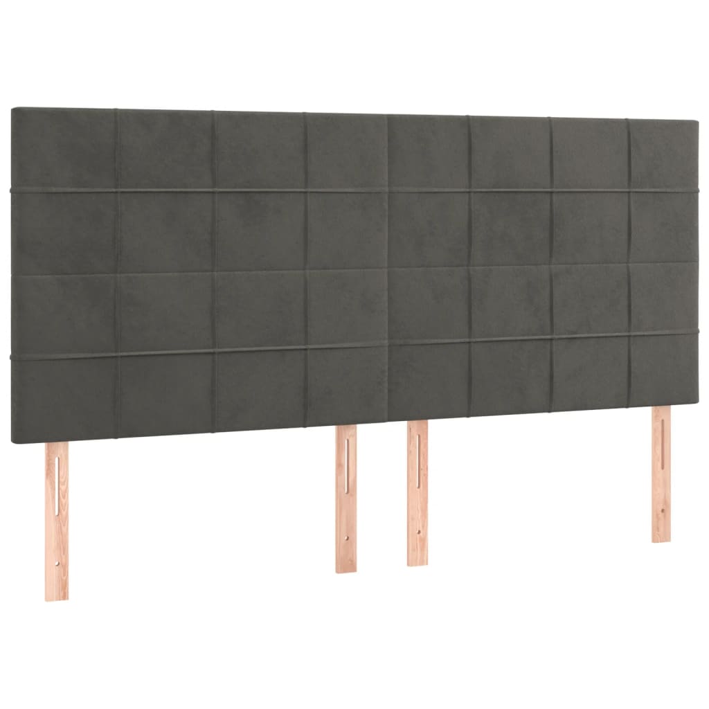 Okvir za krevet bez madraca tamnosivi 160x200 cm baršunasti