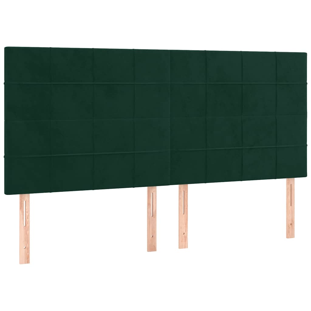 Okvir za krevet s uzglavljem tamnozeleni 180x200 cm baršunasti