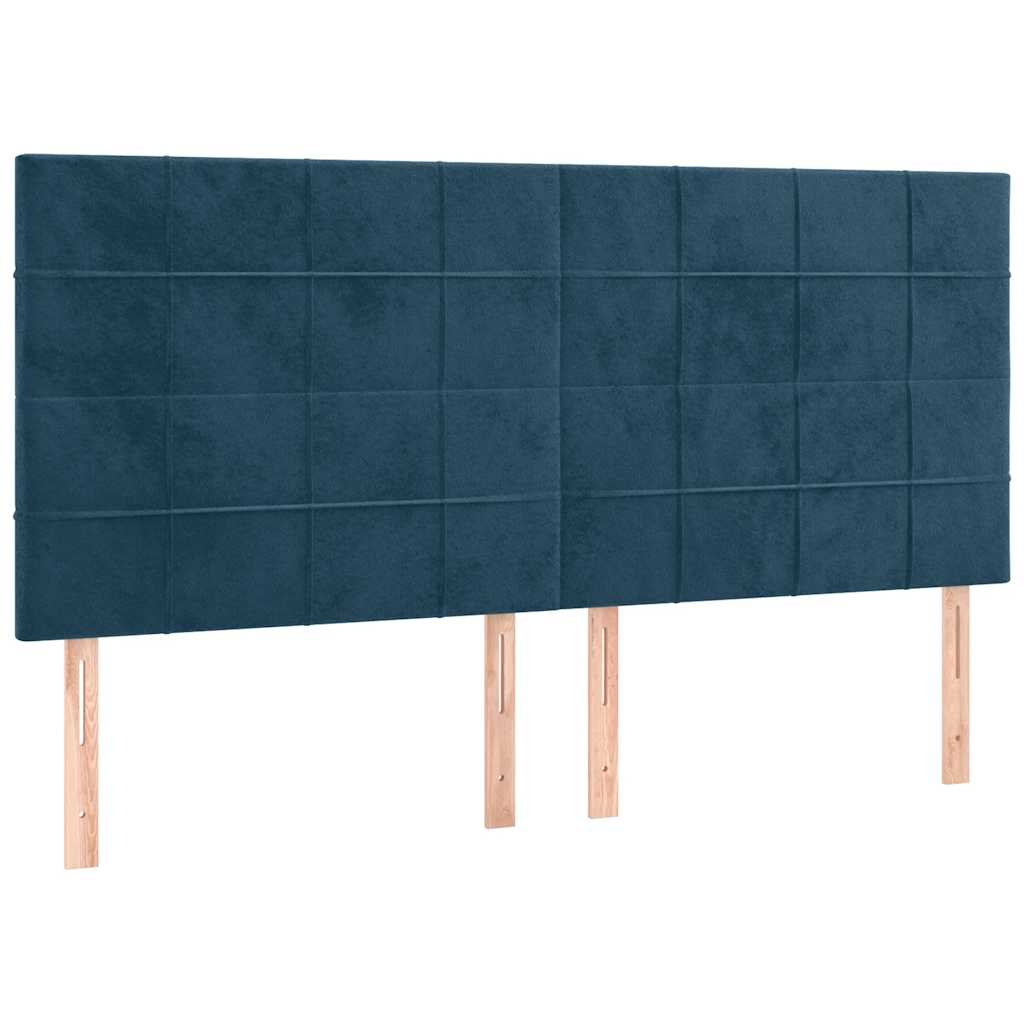 Okvir za krevet s uzglavljem tamnoplavi 180x200 cm baršunasti