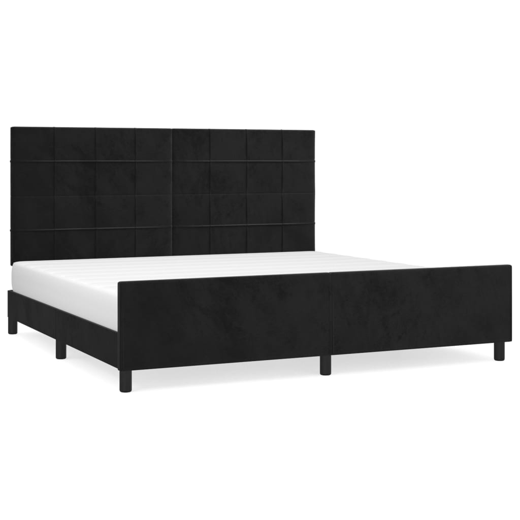 Okvir za krevet bez madraca crni 200x200 cm baršunasti