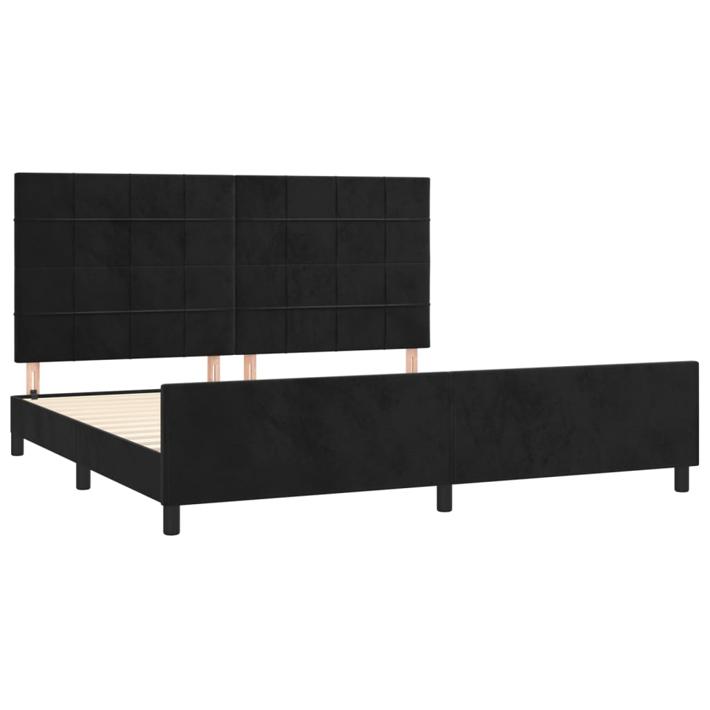 Okvir za krevet bez madraca crni 200x200 cm baršunasti