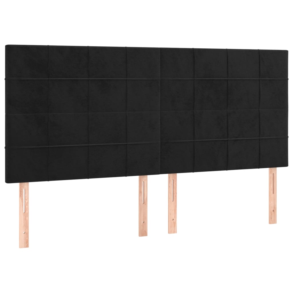 Okvir za krevet bez madraca crni 200x200 cm baršunasti