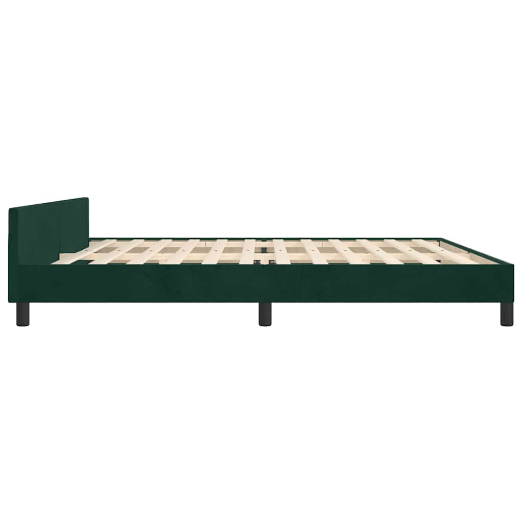 Okvir za krevet bez madraca tamnozeleni 200x200 cm baršunasti