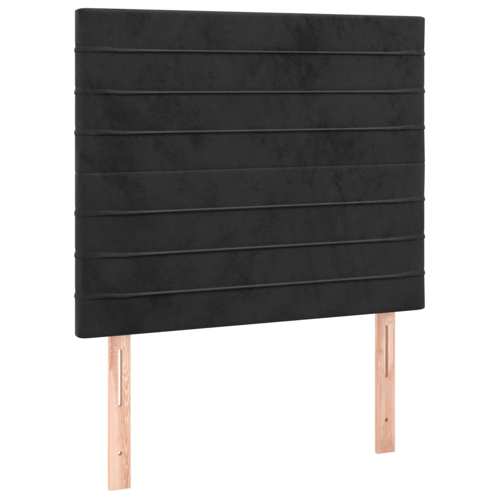 Okvir za krevet s uzglavljem crni 80x200 cm baršunasti