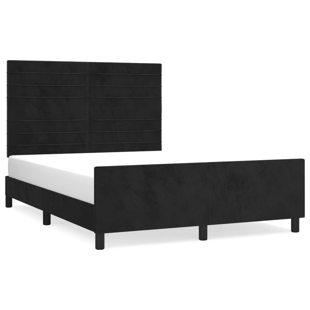 Okvir za krevet bez madraca crni 140 x 190 cm baršunasti
