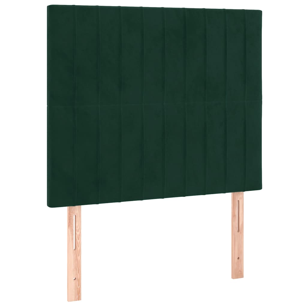 Okvir za krevet bez madraca tamnozeleni 90x190 cm baršunasti