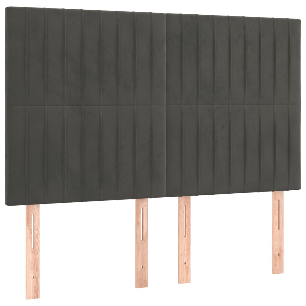 Okvir za krevet bez madraca tamnosivi 140 x 190 cm baršunasti