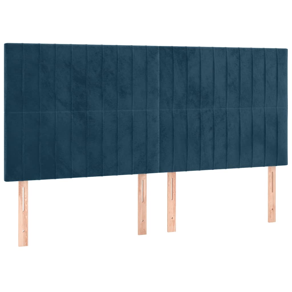 Okvir za krevet s uzglavljem tamnoplavi 180x200 cm baršunasti