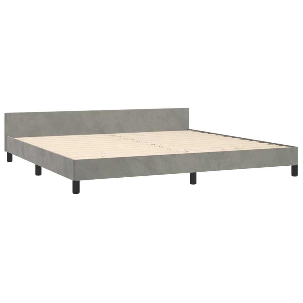 Okvir za krevet bez madraca svjetlosivi 200 x 200 cm baršunasti