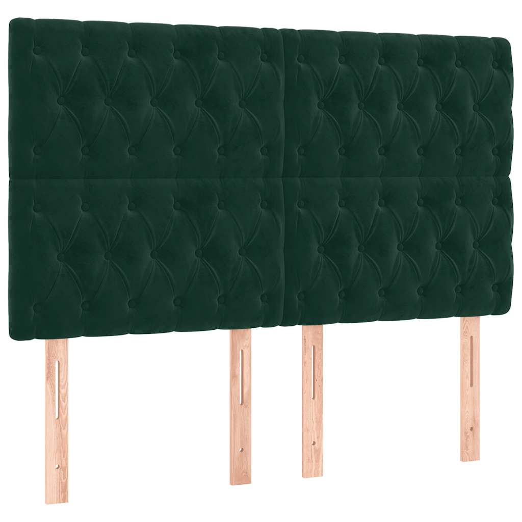Okvir za krevet bez madraca tamnozeleni 140x190 cm baršunasti