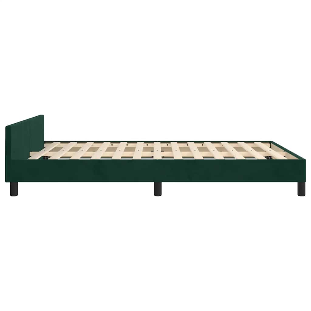 Okvir za krevet bez madraca tamnozeleni 140x190 cm baršunasti