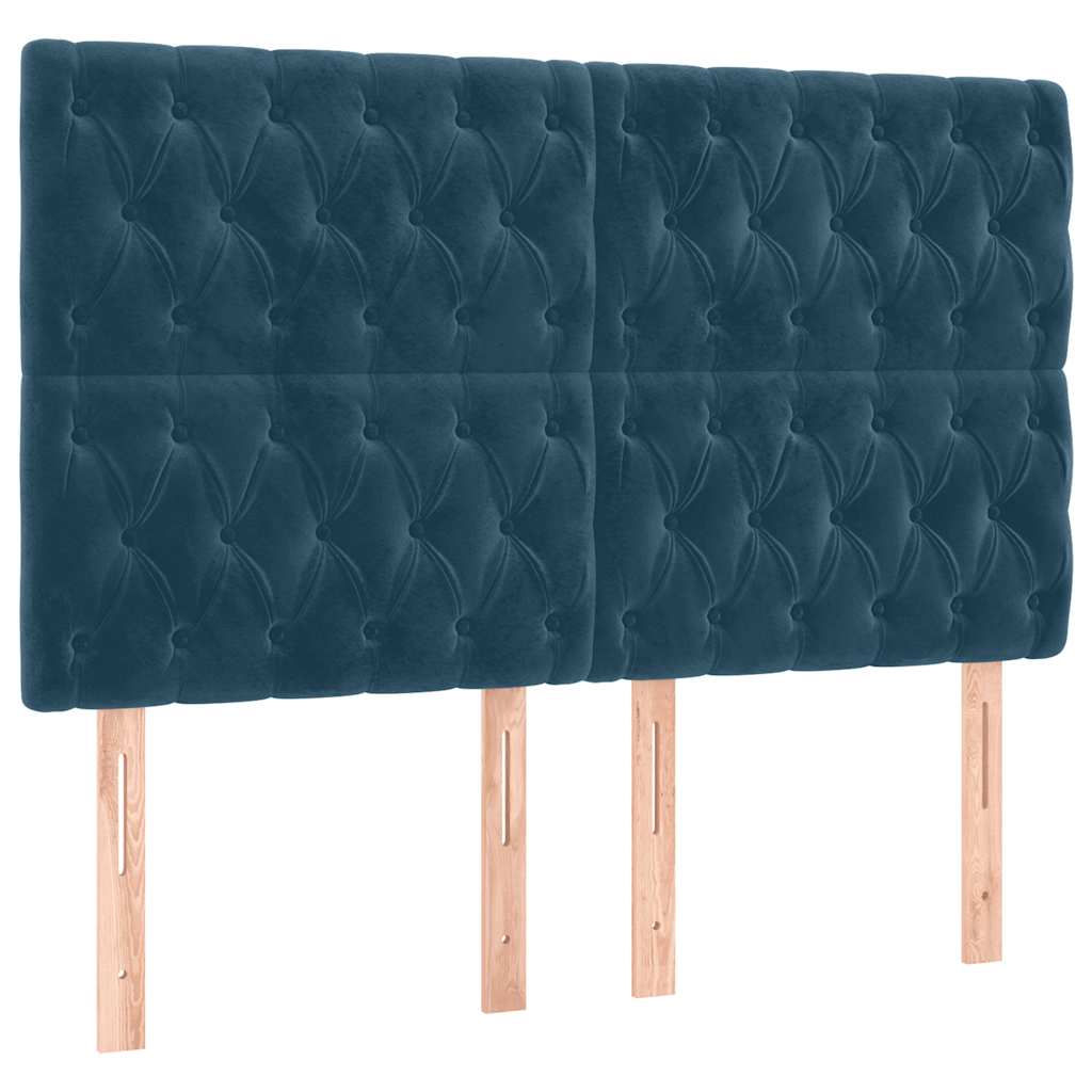 Okvir za krevet bez madraca tamnoplavi 140x190 cm baršunasti