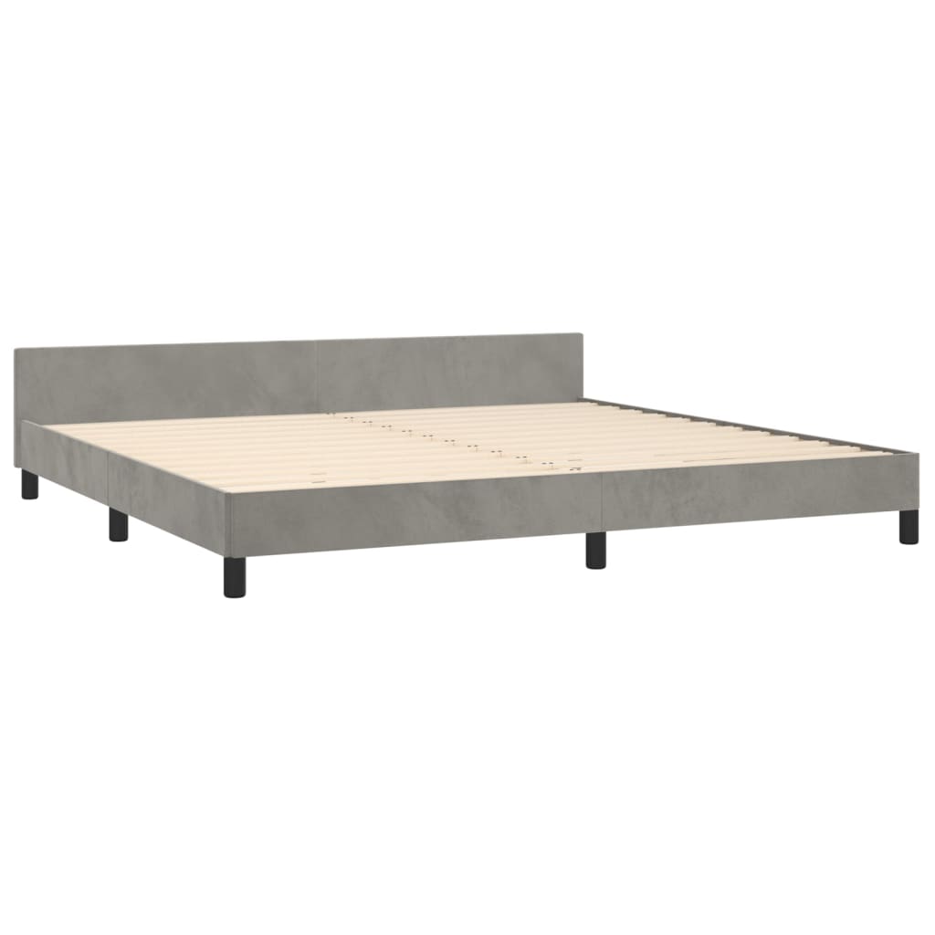 Okvir za krevet bez madraca svjetlosivi 200 x 200 cm baršunasti