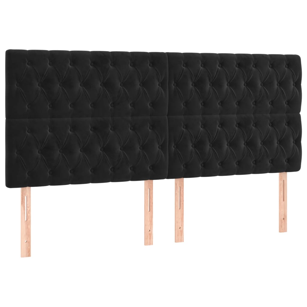 Okvir za krevet bez madraca crni 200x200 cm baršunasti