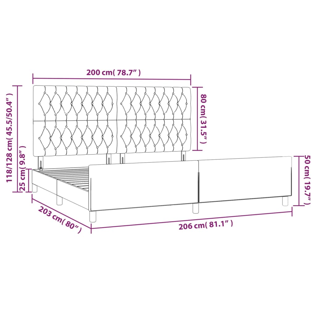 Okvir za krevet s uzglavljem ružičasti 200x200 cm baršunasti