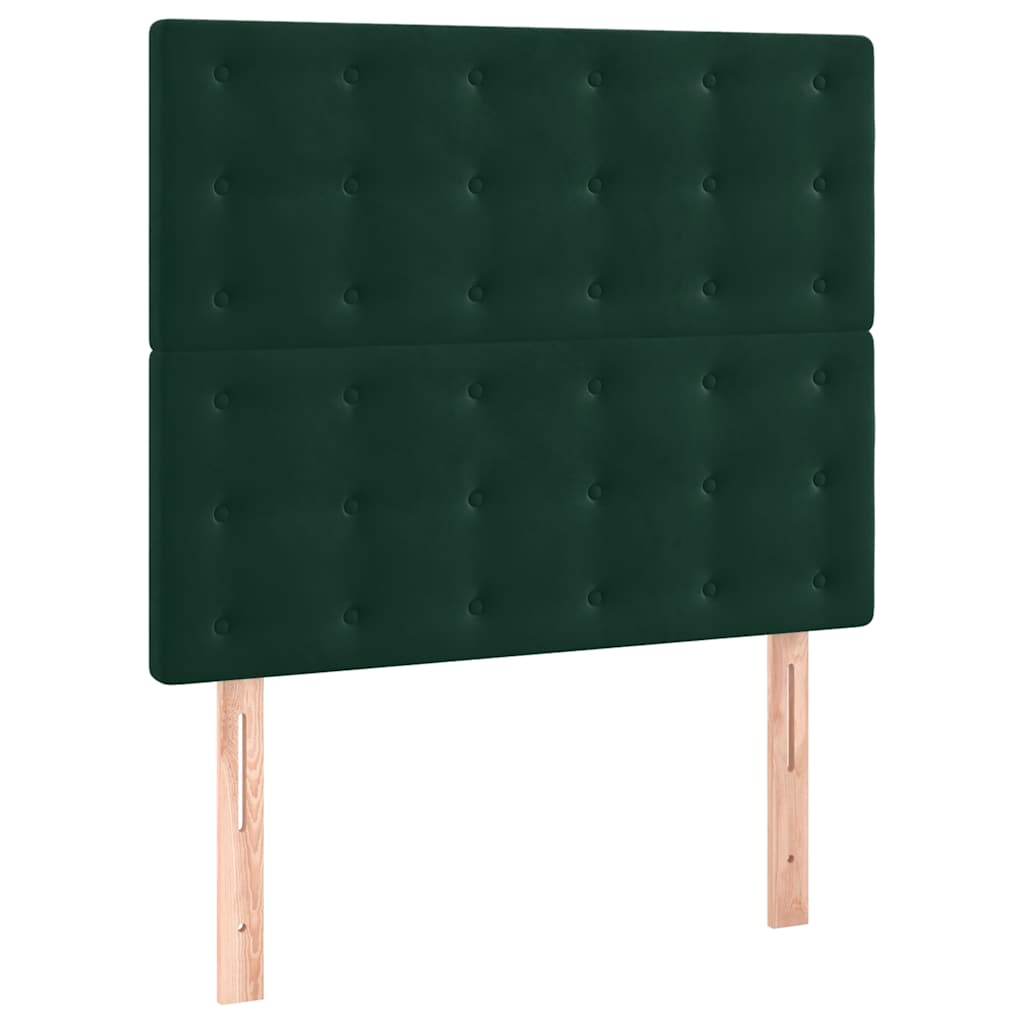 Okvir za krevet bez madraca tamnozeleni 90x200 cm baršunasti