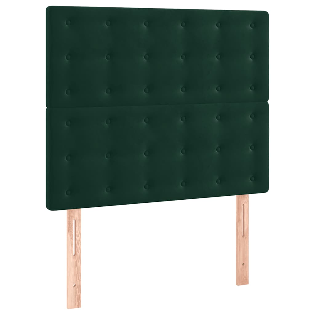 Okvir za krevet bez madraca tamnozeleni 100x200 cm baršunasti