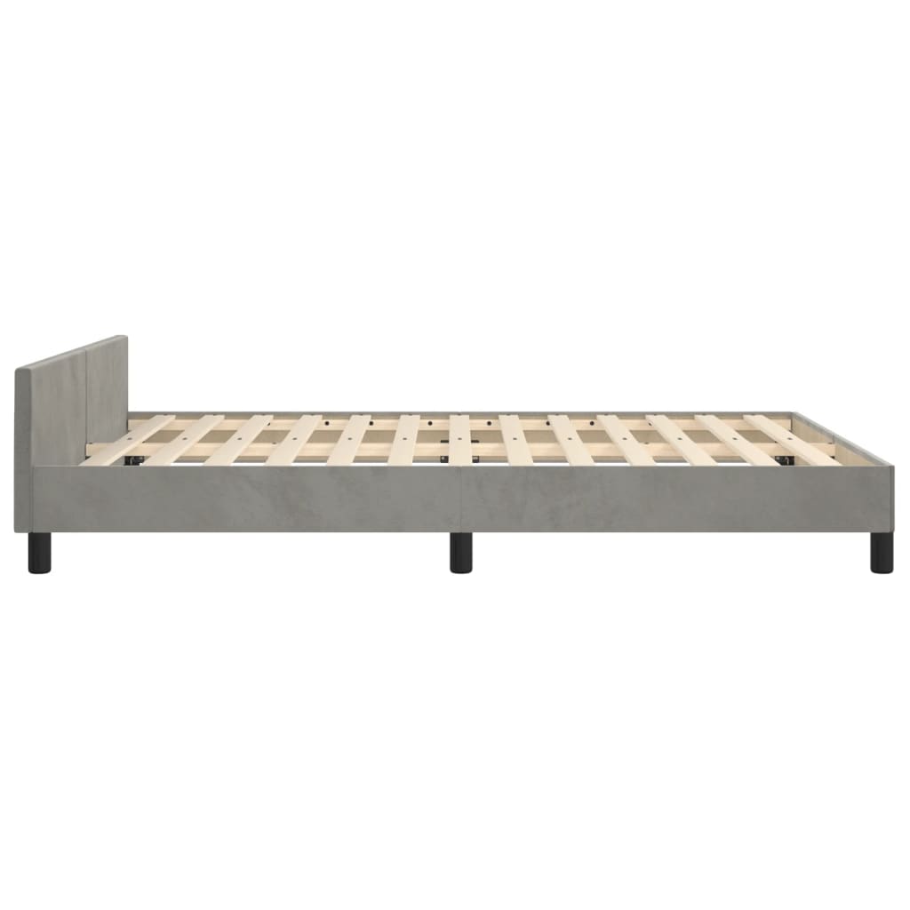 Okvir za krevet bez madraca svjetlosivi 140 x 190 cm baršunasti