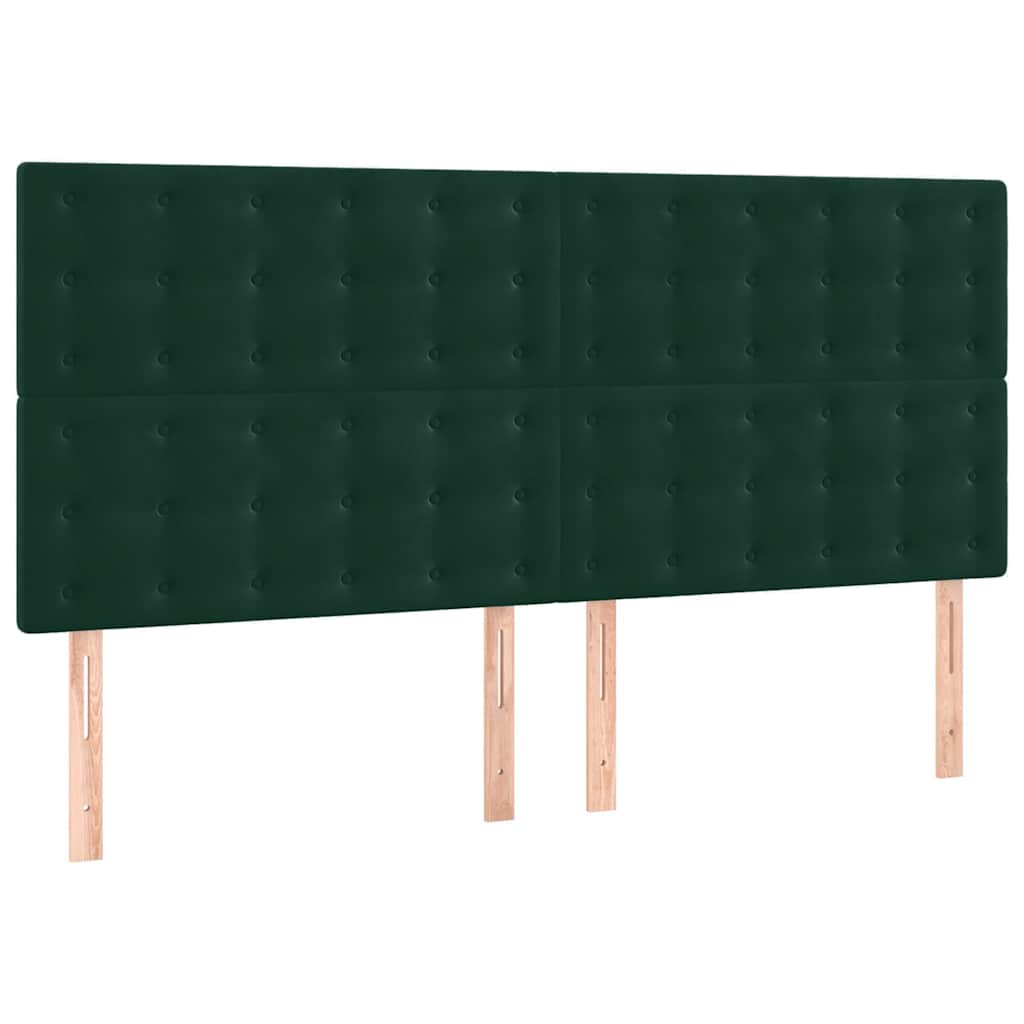 Okvir za krevet bez madraca tamnozeleni 160x200 cm baršunasti