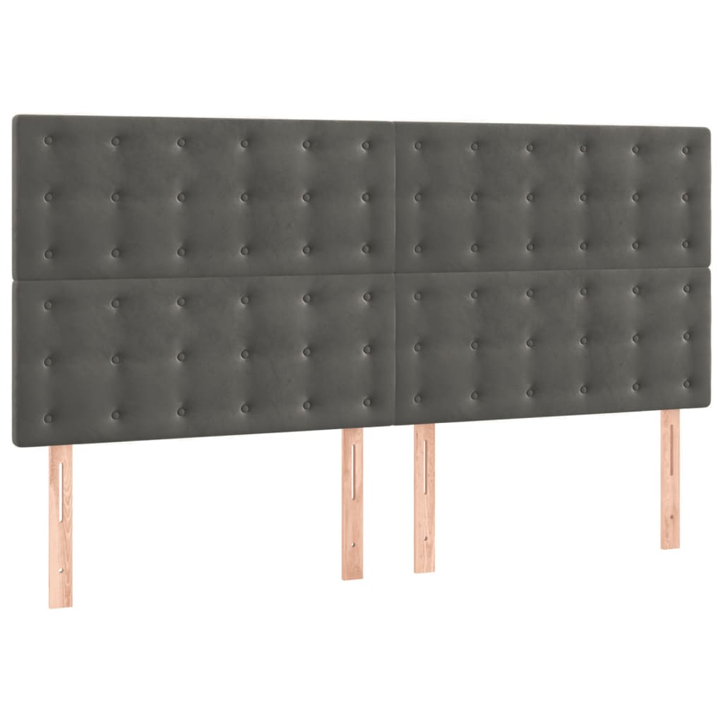 Okvir za krevet s uzglavljem tamnosivi 180x200 cm baršunasti