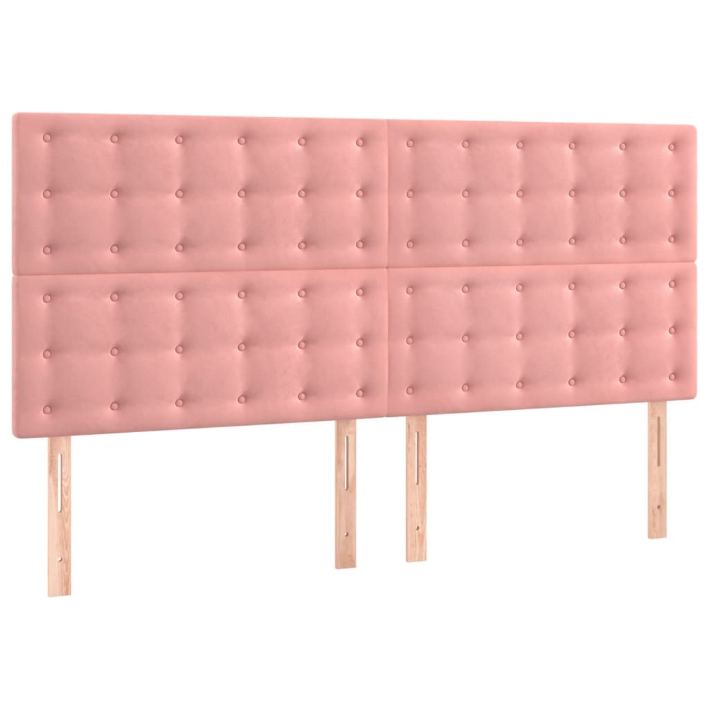 Okvir za krevet s uzglavljem ružičasti 180x200 cm baršunasti