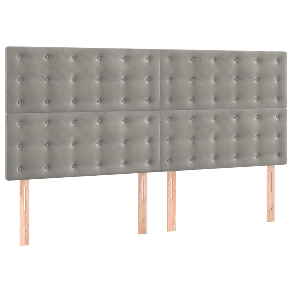 Okvir za krevet bez madraca svjetlosivi 200 x 200 cm baršunasti