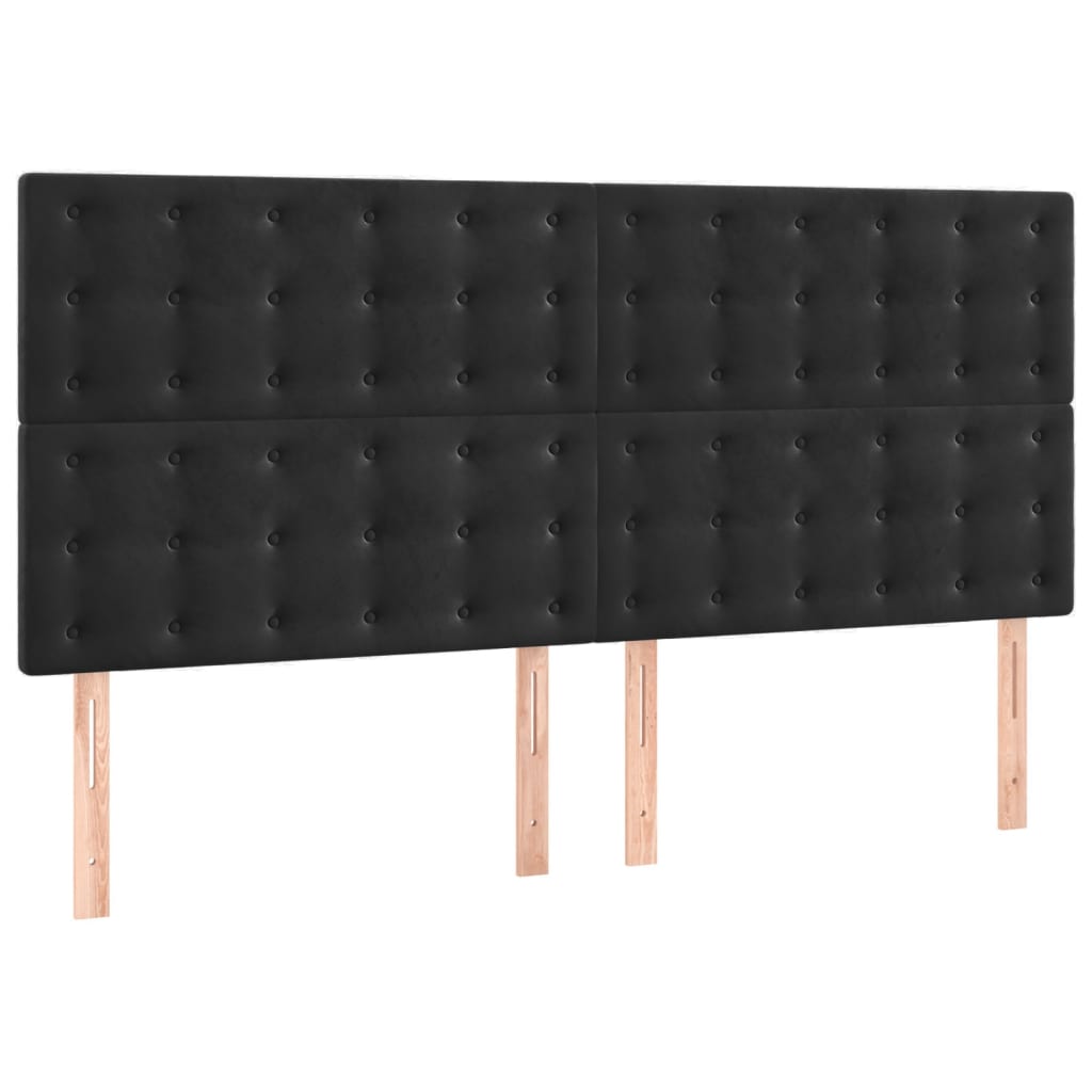 Okvir za krevet bez madraca crni 200x200 cm baršunasti